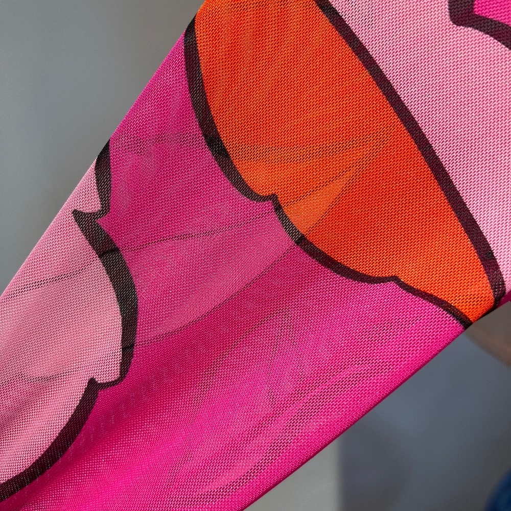 Sammy B x Women's Long Sleeve Mesh Bodycon Dress Pink Floral Size Medium - Picture 5 of 10